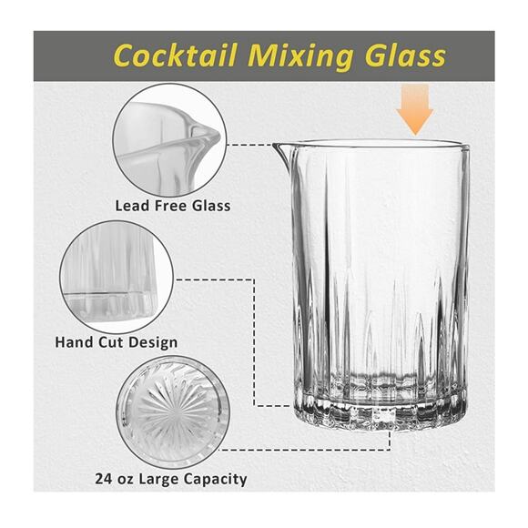 Yumzeco Cocktail Mixing Glass 5 Piece Set New - Picture 5 of 12